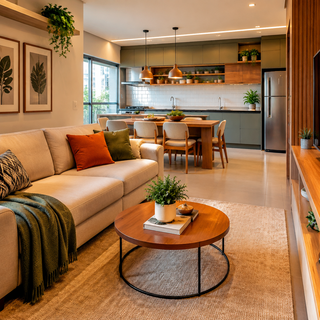 Imagem destacada | Como Decorar Sala e Cozinha Integradas