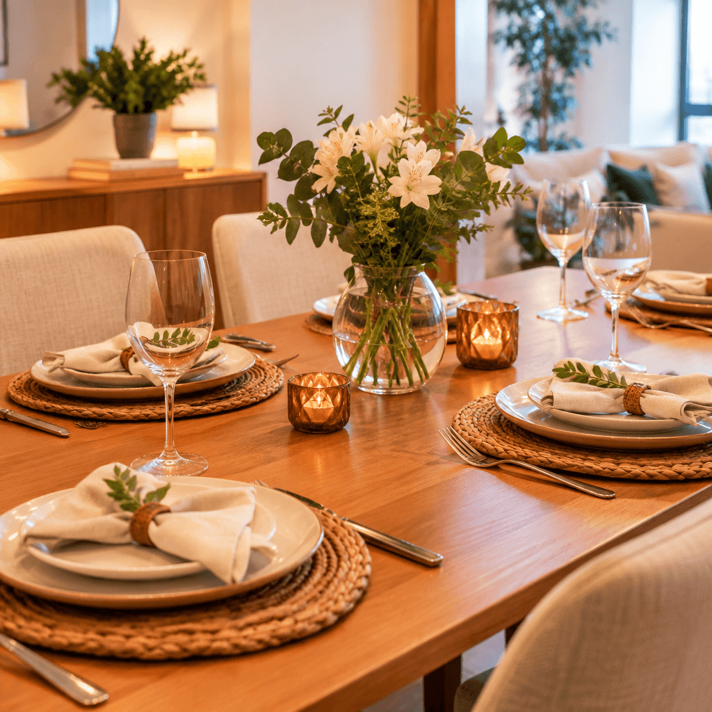 Imagem destacada | Como Decorar Mesa de Jantar no Dia a Dia