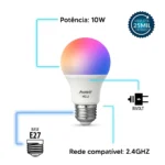 Lâmpada Inteligente Wi-Fi RGB Avant Neo 10W | Terceira | Casa Sem Perrengue