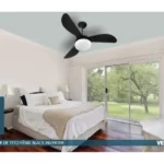 Quarto decorado com Ventilador de Teto Ventisol Fênix Black | Casa Sem Perrengue